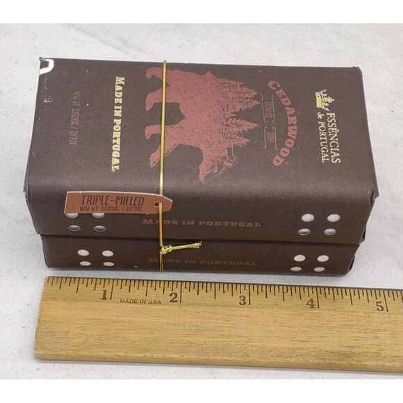 Scented Bar Soap Cedarwood Triple Milled Made In Portugal - 2x 7 oz - Picture 4 of 10